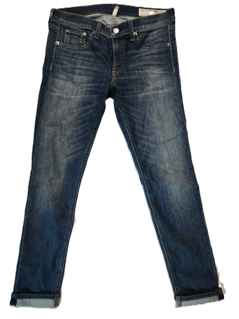 Rag & Bone Capri Jeans Women's 30 Blue Slim Skinny Cropped Made in USA